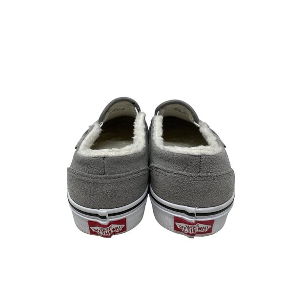 Vans Asher Suede Drizzle Grey Sherpa Slip On Skate Shoes Women's Size 6.5 - Picture 3 of 11